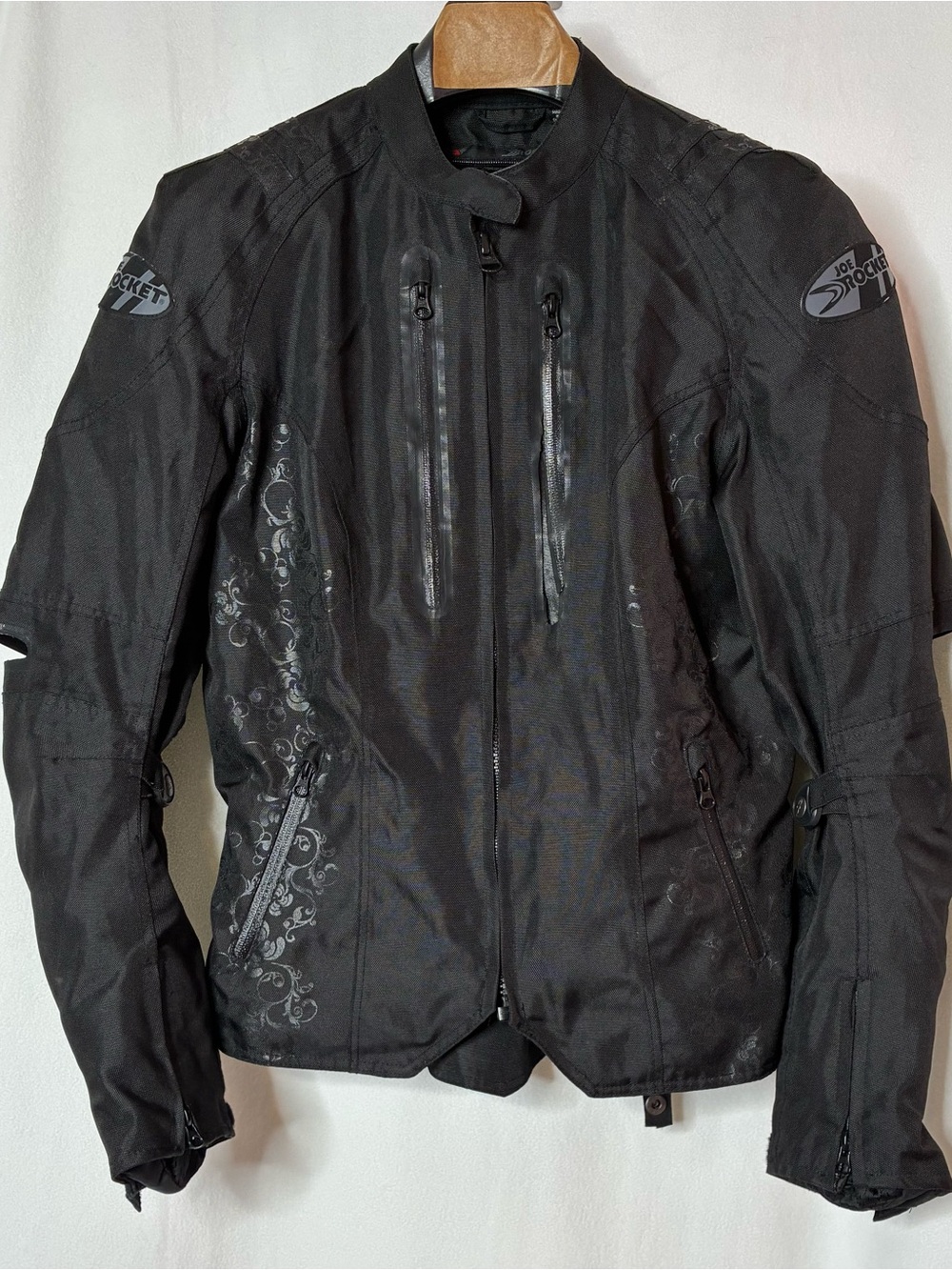 Joe Rocket Women's Textile Motorcycle Jacket, Black with Floral Accents, L